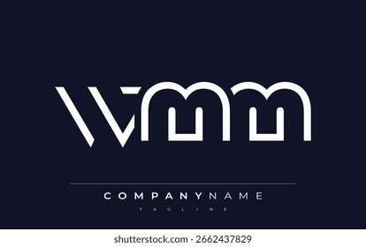 WMM Minimalistic Logo Design Featuring Geometric Shapes and Simple Typography. Abstract letter logo design