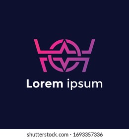 Plantilla vectorial de diseño del logotipo de la carta OMM