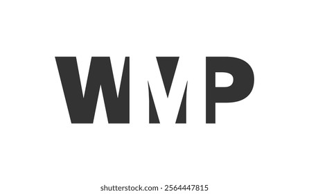 WMP logo design. Initial letter W M P bold font style for tech startups, consulting, corporate branding. Creative company name, headlines typography identity, trendy logotype. Vector illustration.
