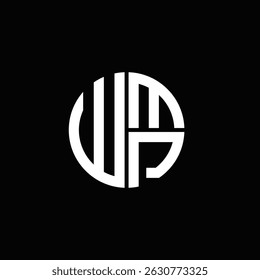 Logotipo WMP ícone WMP monograma WMP letra minimalista Círculo plana Design de logotipo abstrato moderno exclusivo.

