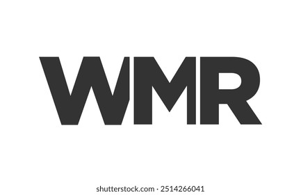 Plantilla de diseño de logotipo WMR con texto en negrita fuerte y moderno. Logotipo de Vector inicial basado en tipografía simple y mínima. Identidad de empresa de moda ideal para la presencia de la marca de las empresas.