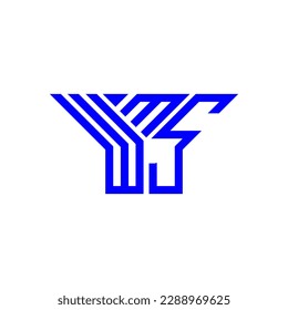 Diseño creativo del logotipo de la carta WMS con gráfico vectorial, logotipo WMS sencillo y moderno.
