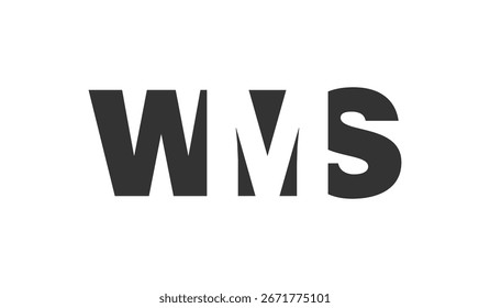 WMS logo design. Initial letter W M S bold font style for tech startups, consulting, corporate branding. Creative company name, headlines typography identity, trendy logotype. Vector illustration.