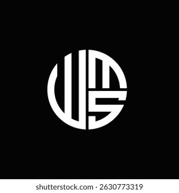 WMS logo WMS icon WMS monogram WMS letter minimalist Circle flat Unique modern abstract logo design.
