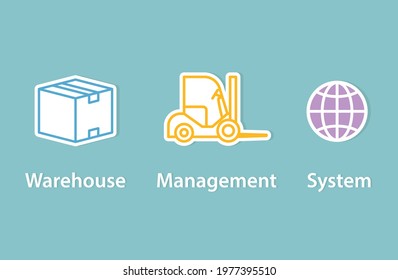 WMS (Warehouse Management System) concept- vector illustration- vector illustration