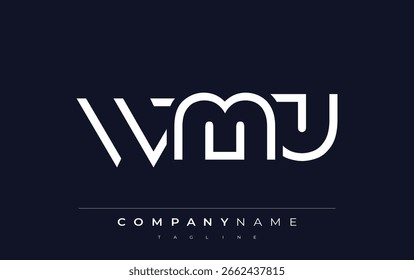 WMU Minimalistic Logo Design Featuring Geometric Shapes and Simple Typography. Abstract letter logo design