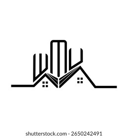 WMU Real State logo design, WMU simple and modern logo. WMU luxurious alphabet design  