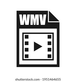 Icono de archivo WMV, estilo de diseño plano