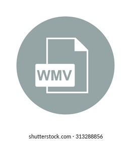 wmv file icon. Flat design style eps 10