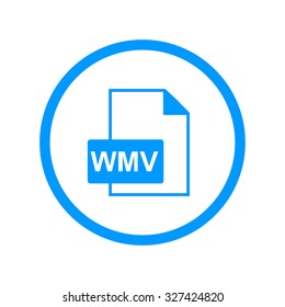 wmv file icon. Flat design style eps 10