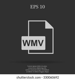 wmv file icon. Flat design style eps 10