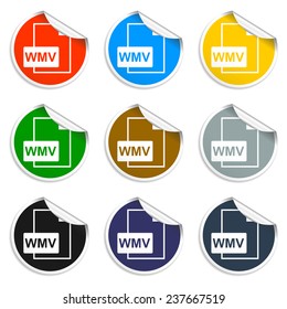 wmv file icon. Flat vector illustrator Eps 10