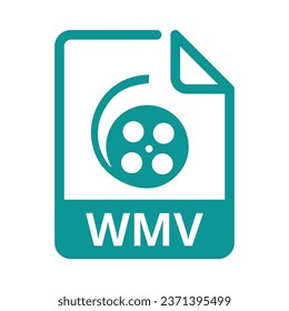 WMV File Icon. Vector File Format. WMV File Extension Modern Flat Design