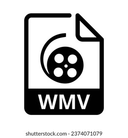 WMV File Icon. Vector File Format. WMV File Extension Modern Flat Design