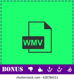 WMV icon flat. Simple vector symbol and bonus icon