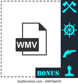 WMV icon flat. Simple vector symbol and bonus icon