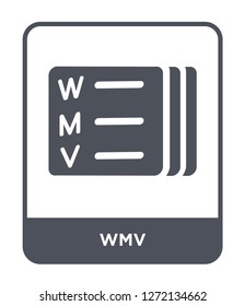 wmv icon vector on white background, wmv trendy filled icons from File type collection, wmv simple element illustration