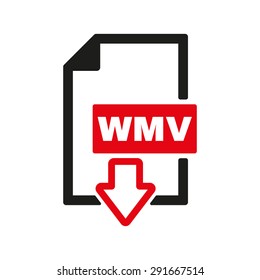 The WMV icon. Video file format symbol. Flat Vector illustration