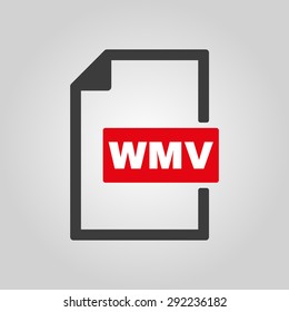 The WMV icon. Video file format symbol. Flat Vector illustration