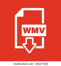 The WMV icon. Video file format symbol. Flat Vector illustration
