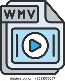 WMV Outline Filled Style Icon