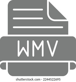 Wmv vector icon. Can be used for printing, mobile and web applications.