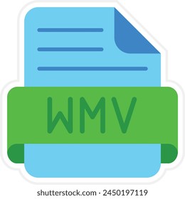 Wmv vector icon. Can be used for printing, mobile and web applications.