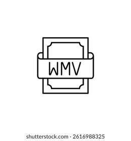 Wmv vector line icon icons design