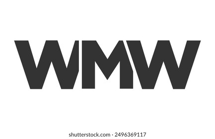 WMW logo design template with strong and modern bold text. Initial based vector logotype featuring simple and minimal typography. Trendy company identity ideal for businesses brand presence.