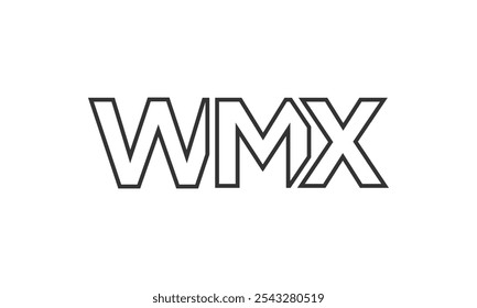 Modelo de design de logotipo WMX com texto em negrito forte e moderno. Logotipo vetorial inicial com tipografia simples e mínima. Identidade de empresa moderna ideal para a presença de marca de empresas.