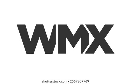 WMX logo design template with strong and modern bold text. Initial based vector logotype featuring simple and minimal typography. Trendy company identity ideal for businesses brand presence.