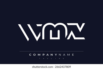 WMX Minimalistic Logo Design Featuring Geometric Shapes and Simple Typography. Abstract letter logo design