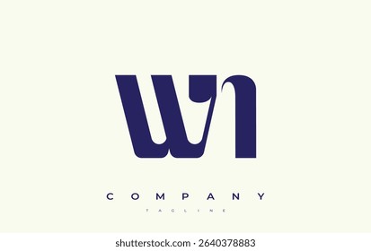 WN Abstract Geometric Logo Design. Modern and elegant logo design with simplistic typography elements, showcasing branding excellence.