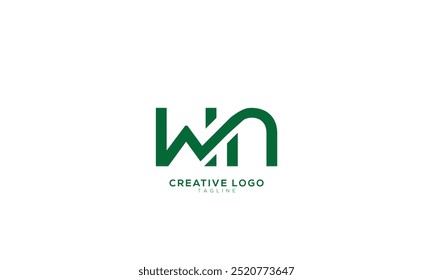 Diseño Abstractas del logotipo del alfabeto de la letra del monograma inicial del WN