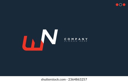 WN Alphabet letters Initials Monogram logo NW, W and N