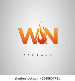 Projeto de logotipo da carta de fogo criativa WN