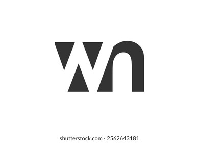 WN creative geometric initial based modern and minimal logo. Letter w n trendy fonts. Universal professional elegant techno vector design.