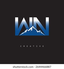 WN Creative Mountain Logo Bold Gradient Letter mark Branding Design for Business Outdoor Brands