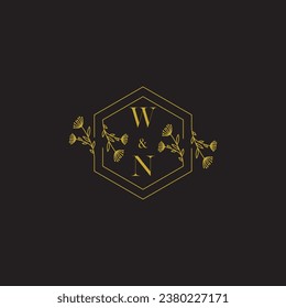 WN elegant wedding initial logo in high quality professional design that will print well across any print media