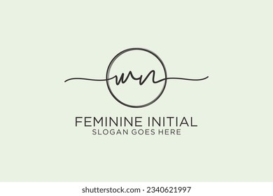 Logo de escritura a mano con el logotipo del vector de plantilla de círculo de la firma inicial, boda, moda, floral y botánica con plantilla creativa.