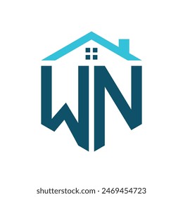 WN House Logo Design Template. Letter WN Logo for Real Estate, Construction or any House Related Business