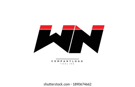 WN icon monogram letter text alphabet logo design