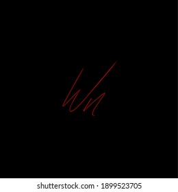 WN initial handwriting logo for identity
