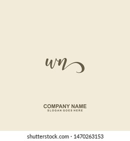 WN Initial handwriting logo vector