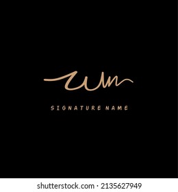 WN Initial letter handwriting and signature logo