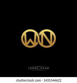 WN initial letter linked circle capital monogram logo modern template