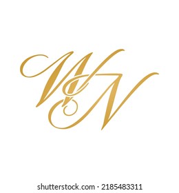 WN initial logo design vector stock