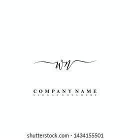 WN Initial luxury handwriting logo vector