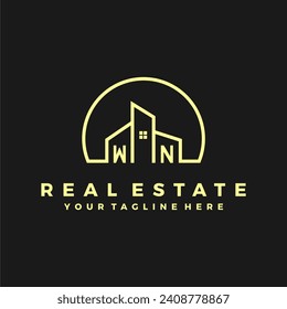 WN initials homes modern building company logo vector.eps