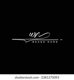 WN letter beauty handwriting vector logo. 